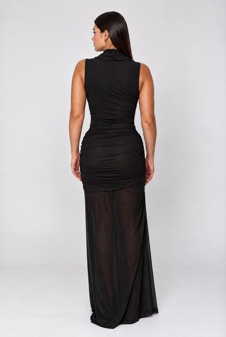 VESTIDO  HALTER DRAPEADO