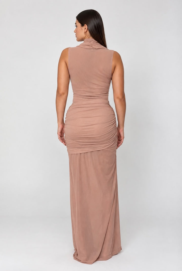VESTIDO  HALTER DRAPEADO