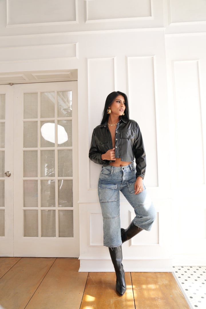 CHAQUETA EFECTO CUERO