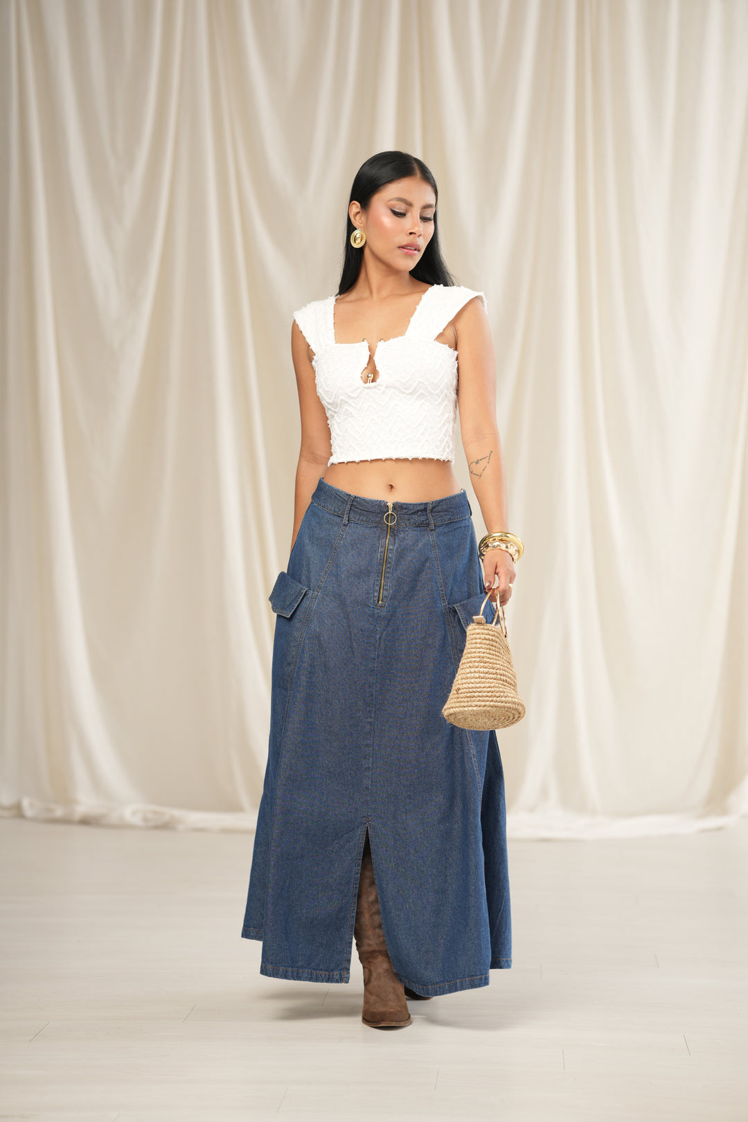 TOP TWEED BLANCO
