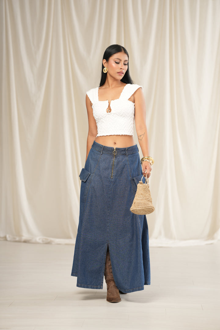 TOP TWEED BLANCO