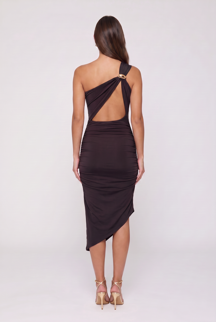 VESTIDO LARGO CUELLO BANDEJA