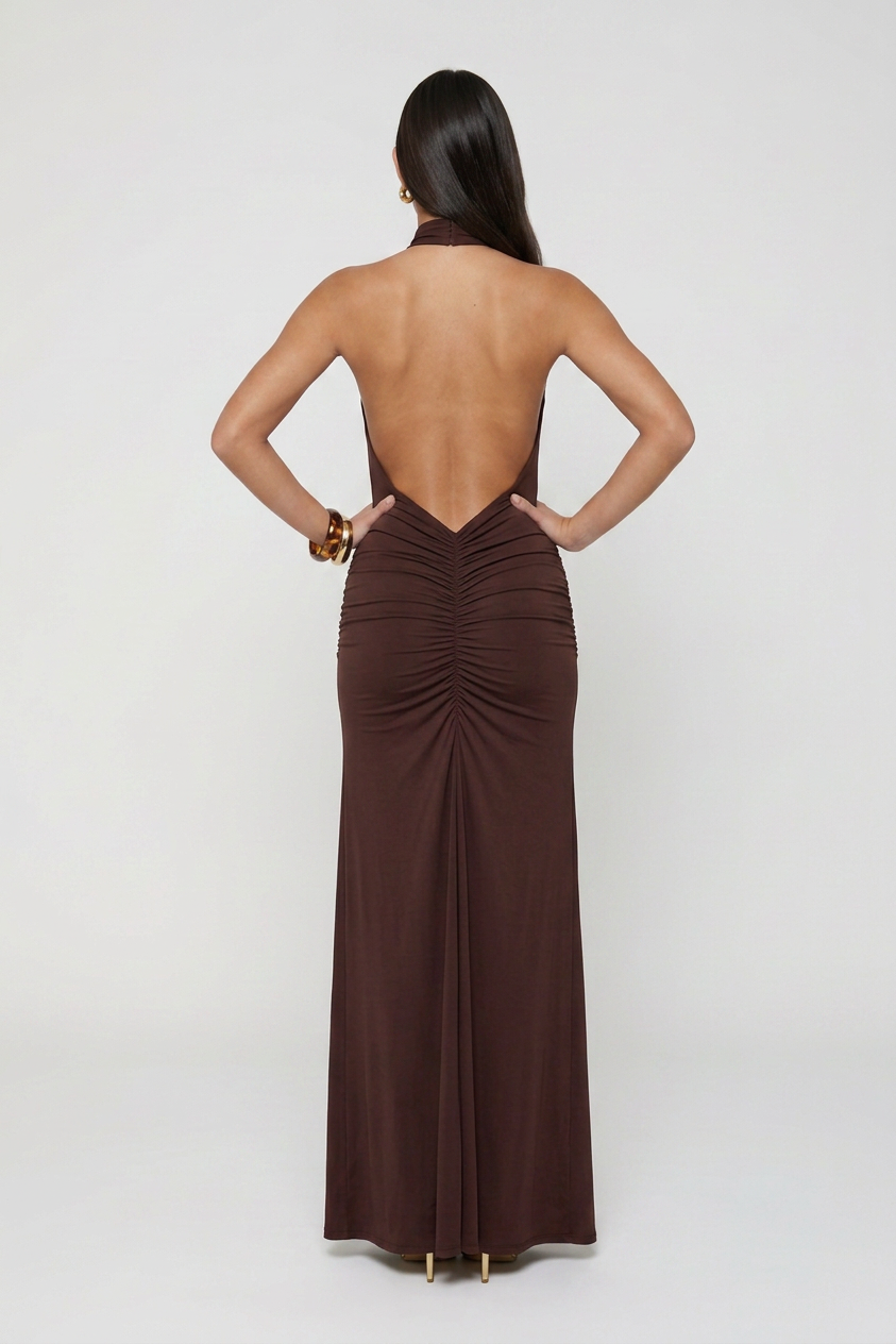VESTIDO LARGO CUELLO HALTER