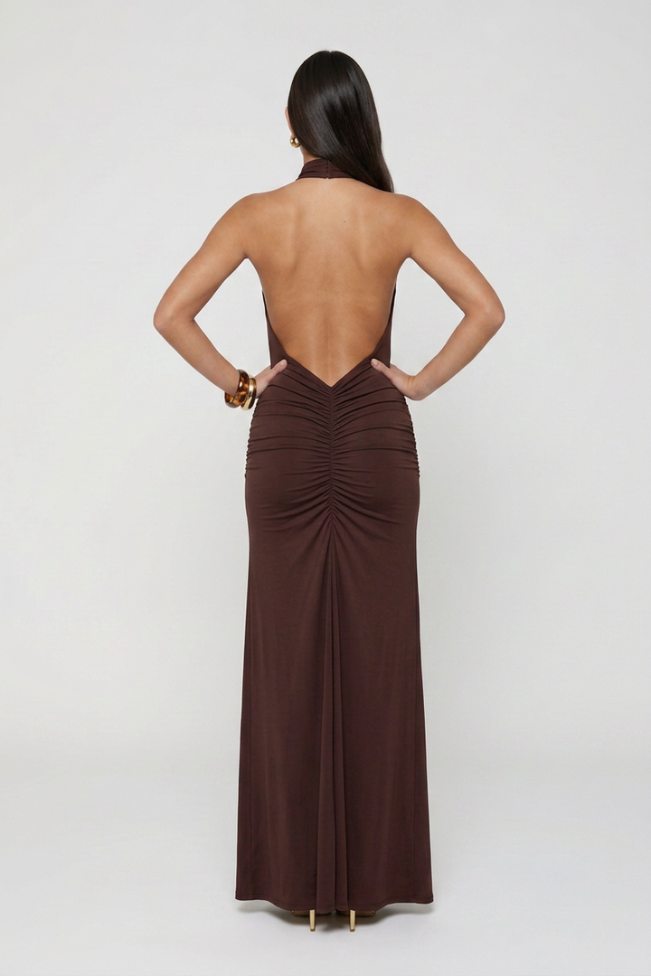 VESTIDO LARGO CUELLO HALTER