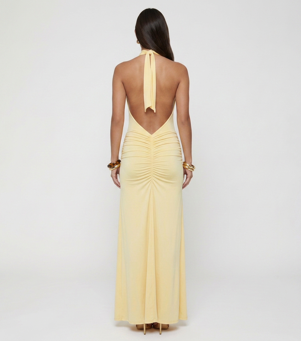 VESTIDO LARGO CUELLO HALTER