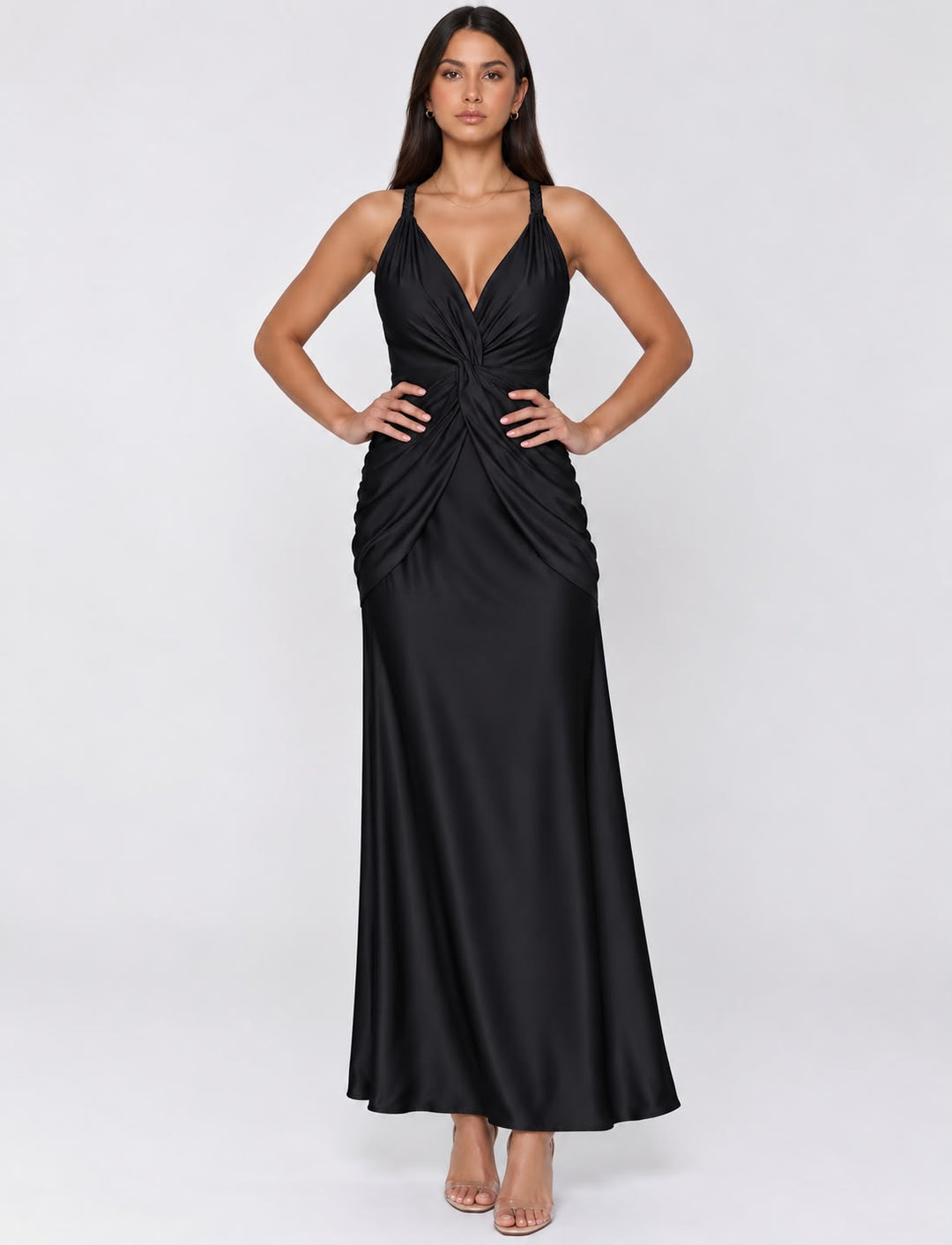 VESTIDO DRAPEADO ESCOTE V